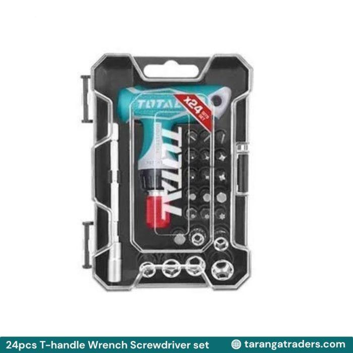 TOTAL TACSD30186 24pcs T-Handle Wrench Screwdriver Set | CR-V | Heavy Duty Tool Kit - Image 3