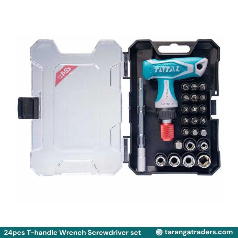 TOTAL TACSD30186 24pcs T-Handle Wrench Screwdriver Set | CR-V | Heavy Duty Tool Kit