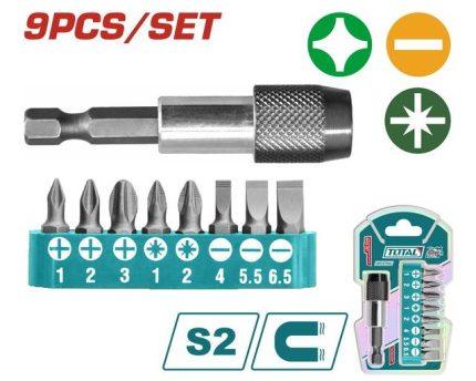 Total 9 Pcs Screwdriver Bits Set TACSD3091