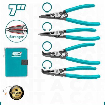 TOTAL CIRCLIP PLIERS SET 7" 4PCS (THTJ214042)