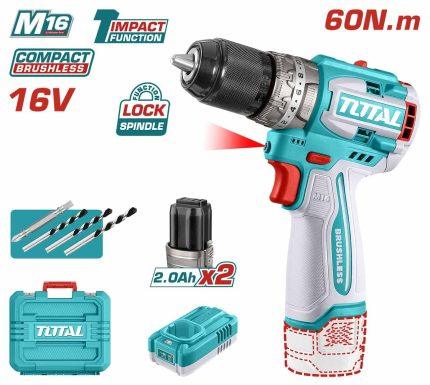 Compact Brushless Cordless Impact Drill (16V) Total- TIDLI16682