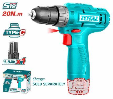 Total 12V Lithium-Ion Cordless Drill with 1 Pcs battery