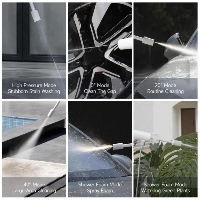 Xiaomi Mijia Car Wash Gun | Cordless Pressure Washer with 2000mAh Battery & 5 Nozzles - Image 4