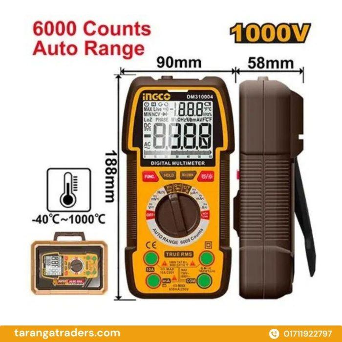 INGCO ডিজিটাল মাল্টিমিটার (Digital Multimeter DM36002) - Image 4