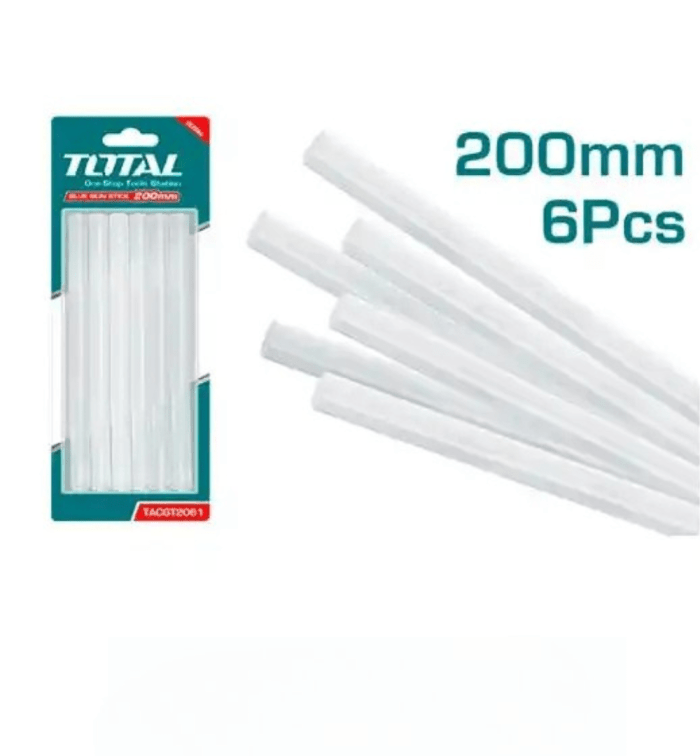 TOTAL Glue Gun Sticks 11.2mm x 200mm (6pcs) | Premium Hot Melt Adhesive for Crafts & Repairs