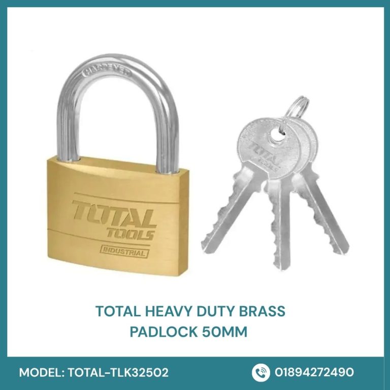 TOTAL Heavy Duty Brass Padlock 50mm (TLK32502) – Premium Security for Gates, Storage & Industrial Use