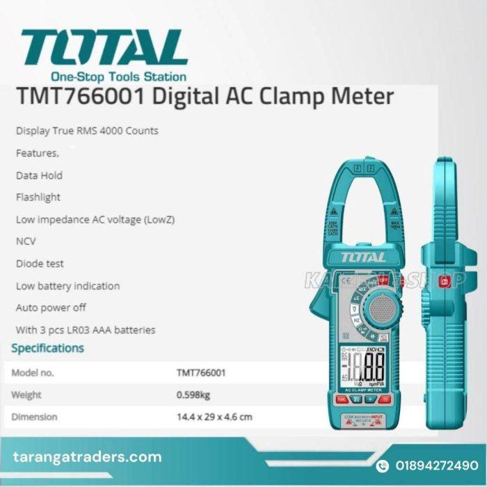 TOTAL Digital AC Clamp Meter TMT766001