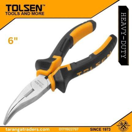 TOLSEN 10008 6" বেন্ট নোজ প্লায়ার (160mm) – TPR হ্যান্ডেল