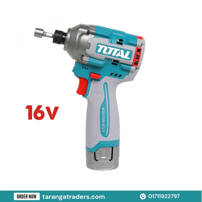 TOTAL Cordless Brushless Impact Driver 170Nm Model TOSLI241083 - Image 3