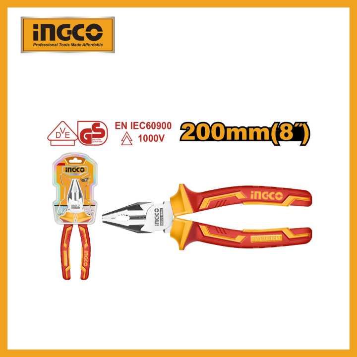 INSULATED Combination Plier 8" – INGCO | Shock-Proof & Safe for Electricians