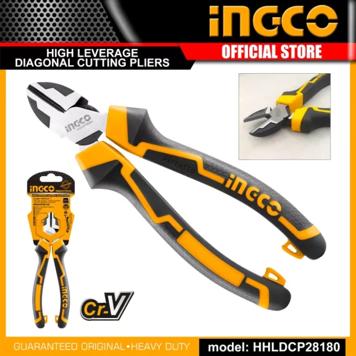 INGCO HHLDCP28180 High Leverage Diagonal Cutting Pliers - Image 3