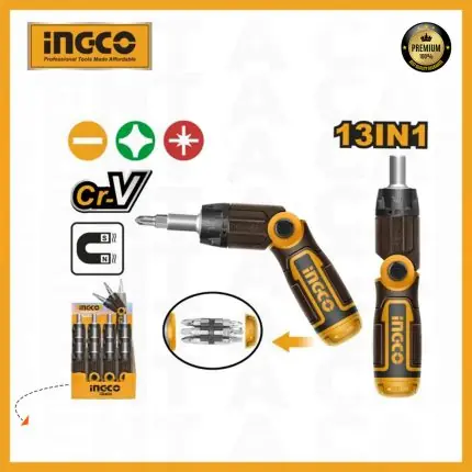 INGCO 13 IN 1 Ratchet Screwdriver Set AKISD1208
