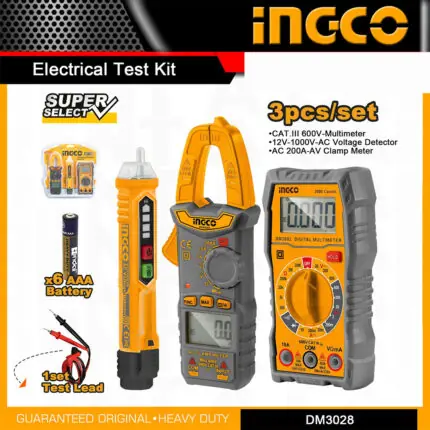 INGCO DM3028 Electrical Test Kit – 3-Piece Set